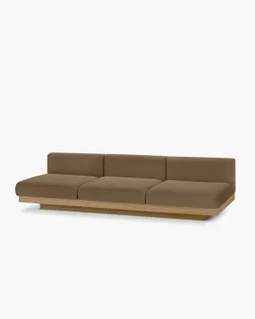 Bench three seater incl cushion outdoor camel Rudolph