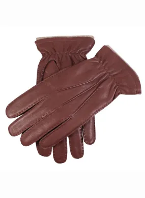 Men's Handsewn Three-Point Cashmere-Lined Deerskin Leather Gloves