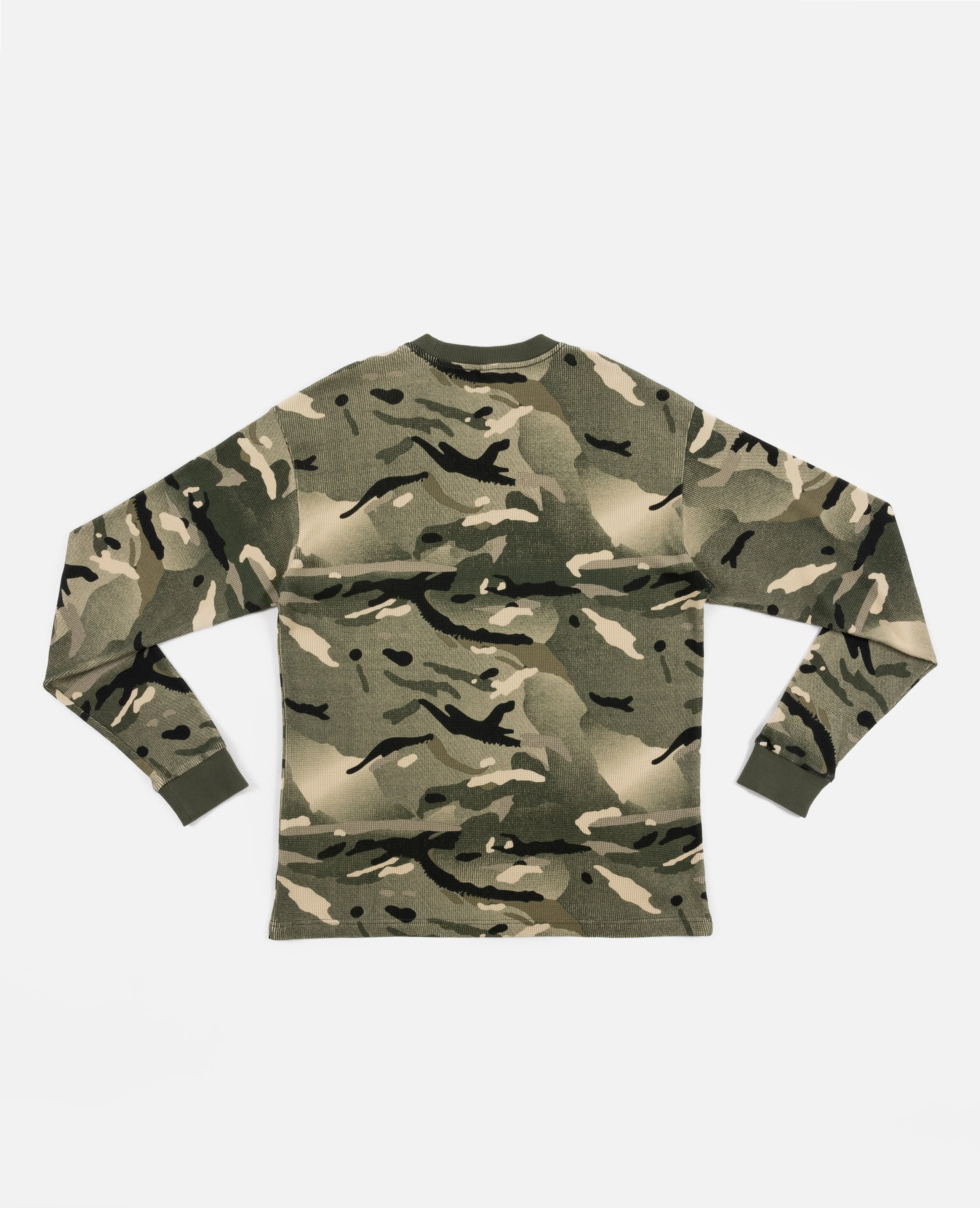 Patta Spray Camo Waffle Longsleeve T-Shirt (Multi/Spray Camo)