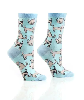 "Dogs" Cotton Dress Crew Socks by YO Sox - Medium