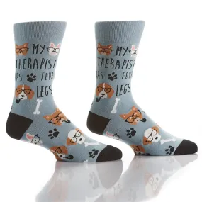 "Four-Legged Friend" Cotton Dress Crew Socks by YO Sox - Large