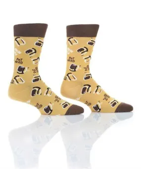 "Pot Head" Cotton Dress Crew Socks by YO Sox -Large