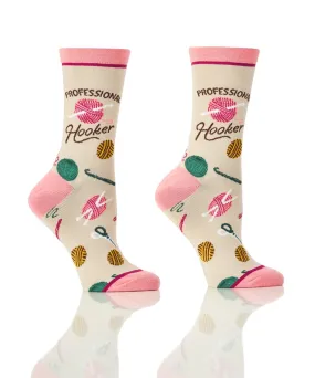 "Professional Hooker" Cotton Dress Crew Socks by YO Sox -Medium