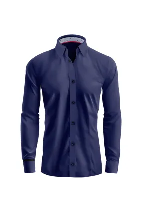 Sapphire Elegance Slim-Fit Cotton Dress Shirt