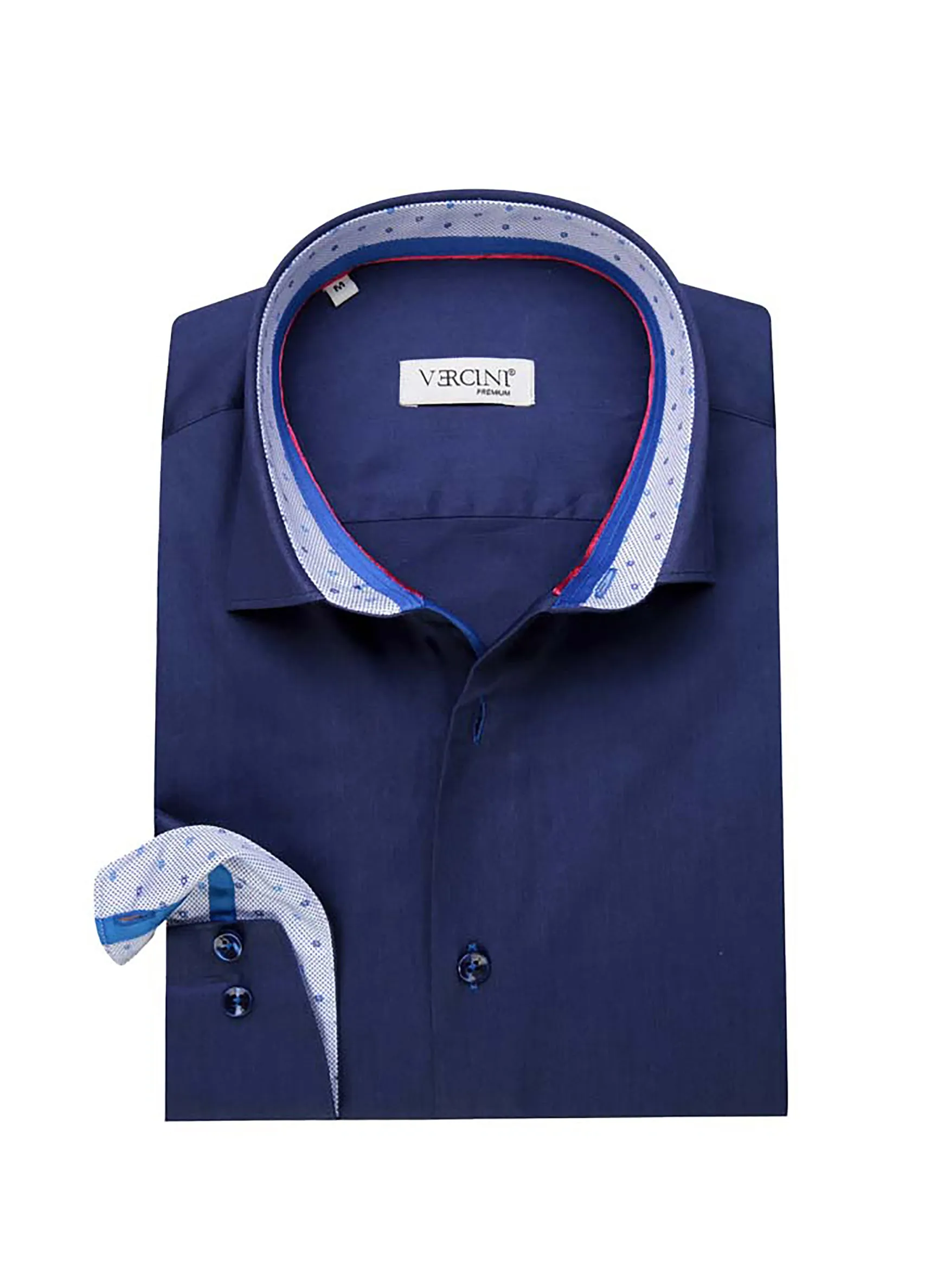 Sapphire Elegance Slim-Fit Cotton Dress Shirt